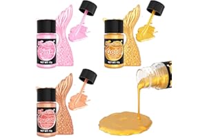 KICOFOOD Edible Glitter Paint - 3 Colours Metallic Food Colouring, Edible Gold Luster Dust for Cake Decorating, Icing, Donuts, Cooking, Cupcakes -10ml