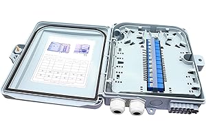 PNGKNYOCN 12 caja de distribución de fibra central, caja de divisor de fibra FTTH finalización, adecuado para interior exterior fibra de vidrio empalme Windin