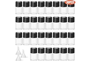 Hyber&Cara Lot de 30 Flacon transparent 2 ml fiole en verre mini bouteilles d'échantillons avec 3 mini entonnoir