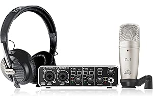 Behringer U-PHORIA STUDIO PRO Bundle di Registrazione con Interfaccia Audio USB ad alta Definizione, Microfono a Condensatore, Cuffie da Studio