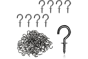 KALIONE 100 Stück Schraubhaken Mini, Auge Schraube Deckenhaken Mini Schraube für Schrauben für Holz Schraube in Haken für hängende Pflanzen Kunst Dekorationen Schlüssel Weihnachtsdekoration (Schwarz)