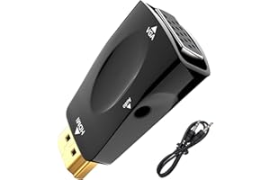 N NEWTOP Adattatore AD34 Convertitore da Digitale HDMI Maschio a Analogico VGA Femmina Segnale Video 1080p Audio Jack 3,5mm Oro per Computer Monitor TV Proiettore Laptop Desktop Console HDTV