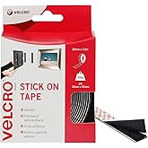 VELCRO Brand Stick On Black, Hook and Loop Tape Self Roll 20mm x 2.5m. Cut-to-Length Strong and Secure Adhesive Strips. Perfe