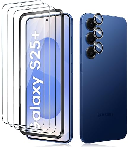 GIOPUEY [Super Sottile 4 Pezzi Pellicola Fotocamera Compatibile con Samsung Galaxy S25 Plus, HD Vetro Temperato [Resistente ai Graffi] Protezione Fotocamera per Samsung Galaxy S25 Plus