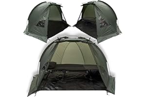 DNA Carp Fishing Quick Erect Bivvy Day Tent Shelter 1-2 Man Fishing Bivvy + Groundsheet and Pegs