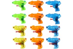 DERAYEE 12 Pezzi Pistole ad Acqua in 4 Colori Diversi,Pistola Acqua in Plastica,Pistole ad Acqua Trasparente Piccola,Regalo per Bambini