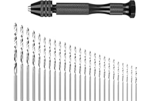 BCBF 49 PCS Mini perceuse Pince modelisme à Main perceuse vrilles manuelles vrille a Bois Manuelle Tournevis manuels tarriere à Main Perceuse à Main Hand Drill avec 48 Pcs Mini Foret Fraise Twist