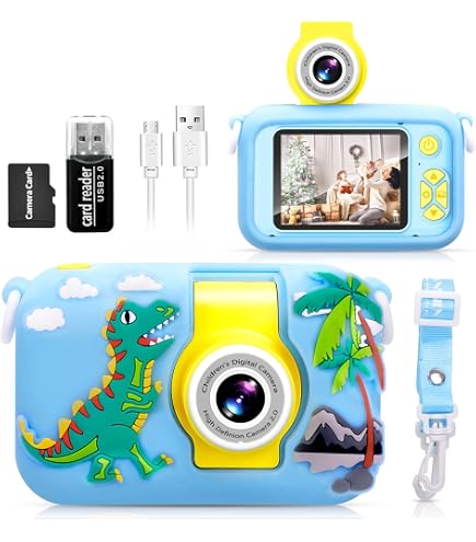 Appareil Photo Enfant 40MP / Vidéo 1080P, 80g, écran 6cm, Zoom X8, Coque Silicone, Carte 16Go USB-C – Dès 4 Ans