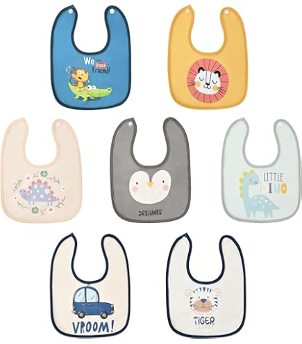 Surakey 4PCS Bavoirs Bandana Bebe Avec 2 Bouton, Coton Bandana, Doux Et Absorbant Bavoirs Nouveau-Né, Bavoirs Bandana Bébé En Forme De Fleur, Bavoir De Dentition, Pour Garçons Filles 0-24 Mois