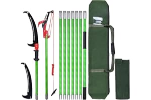 SURMOUNTWAY Sierra de podar con mango, sierra de mano de 8 m, longitud ajustable, sierra de árbol, juego de herramientas de jardín, palmera, podadora, barra de alto alcance con bolsa de transporte, corta limpia y