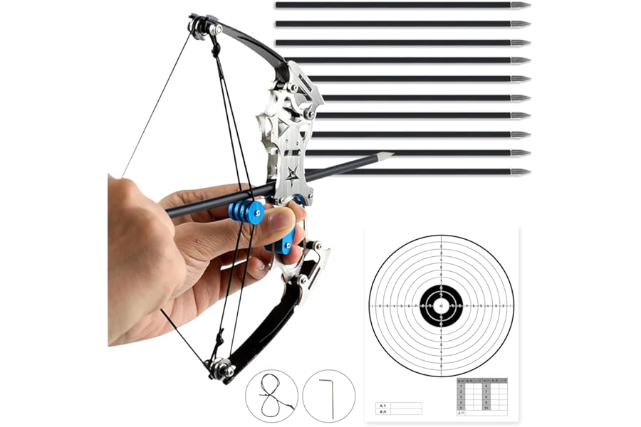 Archery Bow Set Compound Bow Set Metal Material Catapult RH/LH for Hunting Shooting Practice Archery