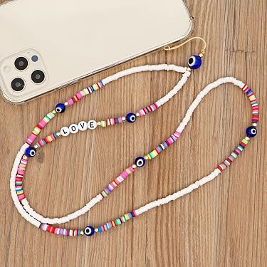 Lot De 6 Chaînes Courtes Pour Téléphone - Perles Papillons Et Fleurs - Lanyard Déco
