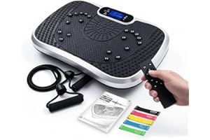 WeightWorld Vibration Plate Exercise Machine - For Whole Body Workout - CE & RoHS Certified - 5 Automatic Modes & 99 Speed Levels - Built-in Bluetooth Speaker - Vibro Plate with 5 Exercise Bands