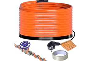 Plutohiker frostschutz heizkabel 12M, Selbstregulierendes temperatur heizkabel für Metall-/Kunststoff wasserleitung,pflanzen,palmen,hausrohren, Dachrinnen, Weidetrögen