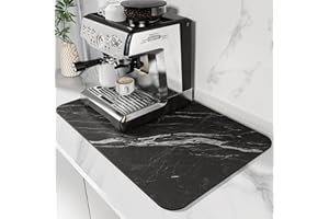 DK177 Kaffee-Matte, Kaffee-Bar-Matte – Fleckenabsorbierend, Gummi-Rückseite, schnell trocknende Matte, passt unter Kaffeemaschine, Espressomaschine, Kaffeebar-Zubehör, Küchentheke,