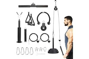 Leogreen 19pcs Poleas Gimnasio para Casa con Cuerda Pesada, Sistema de Cable da Polea Gimnasio, per LAT Pull Down y Liftup, para Tríceps, Bíceps, Rizos, Brazo, Antebrazo, Hombro