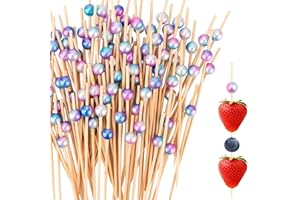 PSXUIE 200 Piezas Palillos para Aperitivos,Palillos para Aperitivos Navidad,Palillos Navidad,Pinchos para Aperitivos,Palillos,Palillos para Aperitivos Niños,Cuentas de Colores degradados