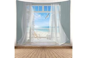 FENDROM Window Sea View Tapestry Decor Wall Hanging Walls Aesthetic Room Decor Tapestries Wall Stickers Decoration Wall Mural Tapestries