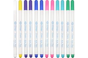 inodiref 12Pcs Water Fabric Marking Pens Water Soluble Pen Auto-Vanishing Pen DIY Sewing Marking Pen, Fabric Marker Pen for Quilting Sewing, Dressmaking, Fabrics, Tailors Sewing (7 Colors)