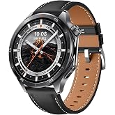 GIOPUEY Straps Compatible with OnePlus Watch 3/2/2R, Genuine Leather Strap [Wear-Resistant] [Breathable] Bracelet &ndash; Black