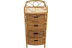 Garden Market Place Cane and Rattan Set of 4 Drawers- Ideal to go with Conservatory Furniture