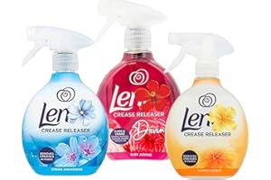 NEST & NIBBLE Lenoor Crease Releaser Fabric Spray 500ml – Summer Breeze, Spring Awakening & Ruby Jasmine – Quick Wrinkle Removal, Freshness Care Iron Spray for Clothes (Summer, Spring Awakening & Ruby Jasmine)