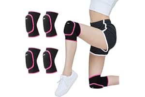 EULANT Genouillère Danse Enfant 2 paires, Genouillère Handball Enfant, Souple Protege Genoux Sport pour Football Skate VTT Yoga Hip Hop Patinage