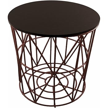 Beistelltisch Metall Korb mit Metall Deckel Zeitungskorb "Nétte