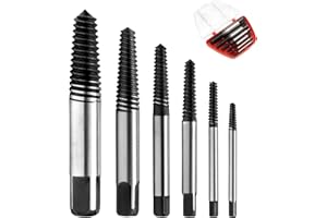 HAIMAYEE Extractor de Tornillos Rotos Profesional HSS 6 piezas Herramienta Extractora de Tornillos,Saca Tornillos Rotos,Para Tornillos Dañados,Tuberías