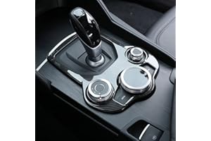 DIYUCAR Cadre de décoration en plastique ABS de style fibre de carbone pour console centrale Giulia Stelvio 2016, 2017, 2018, 2019