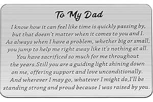 NOBRAND MYOSPARK Love Note Engraved Metal Wallet Inserts Card Best Dad Gifts Ideal for Father from Daughter (To My Dad WC)