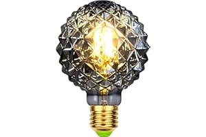 Tianfan Bombillas LED vintage de 4 W de cristal de piña Edison G95 220/240 V E27 bombilla decorativa especial (humo)