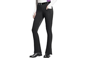 FitsT4 Sports Damen Reithose Bootcut Reitleggings Silikon Vollbesatz Schlaghose Reithose mit Handytasche und Gürtelschlaufen für Reitsport Pferdetraining Reitturnier