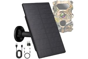 1-pack terrängkameror solpanel 12V/1A 6V/2A med inbyggd 4000mAh uppladdningsbart litiumbatteri IP66 vattentätt jakttillbehör kompatibel med jaktspelkameror eller hjortmatare