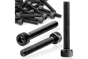 SWTYExt 60 Pezzi Viti M3 Bulloni Vite a Testa a Esagonale M3x35 mm Acciaio Carbonio Vite e Bulloni Viti M3 Filettatura Metrica Assortimento Nero Bulloni