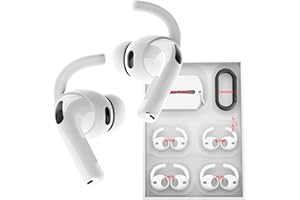 DamonLight 4 Pairs Ear Hooks for AirPods Pro 3 [Added Storage Pouch] Anti Slip Sport Ear Tips Accessories Compatible with AirPods Pro 3rd Generation [2025 Released] S & L (White)