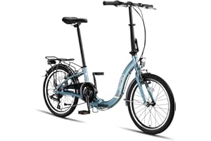 PACTO Six - Hollandrad Wysokiej jakości składany rower 27cm aluminiowa rama rower 20 cali aluminiowe koła rower, 6 biegów składany rower składany rower dla dorosłych niebieski