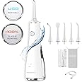 ONOSONIC DF-1 Cordless Rechargeable USB Portable Water Flosser Oral Irrigator for Teeth, Gums, Braces 5 Flossing Tips Different Pressure Modes Travel Bag, Dentist Recommended