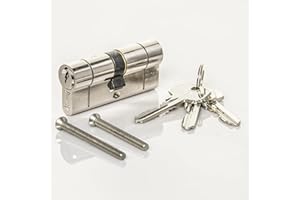 GENERIC High Security TS007 1 Star Euro Cylinder Lock, British Standard, Insurance Approved Barrel Lock and Key Sets. Supplied with 3 Keys. UPVC Door Locks. (35mm x 45mm (80mm Total)), Chrome