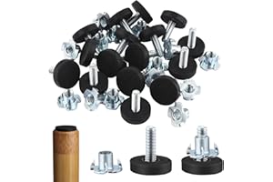 BOULESENM BOUSEN M6, 16patas niveladoras de altura regulable, tornillos y patas de rosca, ajustables con tornillos y tuercas de impacto para pies de mesa