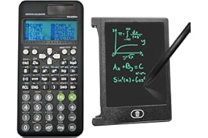 PEIXIONG Solar Powered Engineering Scientific Calculator for FC-991ES Plus 2nd Edition with 4.4 Inch LCD Erasable Writing Tablet, Portable Calculator-417 Functions with Notepad for School,Office (Black)