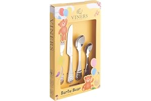 Viners Bertie Bear 18/0 Stainless Steel 4 Piece Kids Cutlery Set