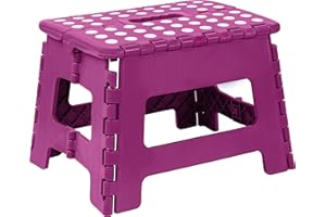 Sgabello pieghevole Utopia Home da 9 pollici, superficie antiscivolo per bambini e adulti, sgabello pieghevole con maniglia, capacità di carico di 300 libbre, confezione da 1, viola