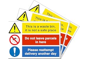 PROtastic 3x Wheelie Bin Stickers - Stop Couriers Leaving Parcels In Your Garbage!