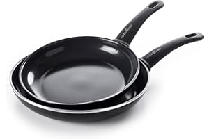 GreenChef Diamond GreenChef Soft Grip Ensemble de Poêles à Frire Antiadhésives 24cm & 28cm sans PFAS, Noir