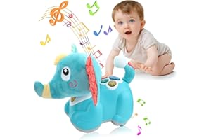 Aytop Musicales Juguetes para Bebés de 0 3 6 12 Meses, Juguetes para Bebés de Elefante de Peluche con Música y Luces, Regalo para Niñas, Juguetes de Peluche para Niños Pequeños Navidad…