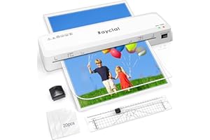 Laminiergerät, Raycial A3 Laminiergerät mit 20 Laminierfolien, Laminiermaschine mit Papierschneider und Eckenabrunder, Tragbares A3 Laminierset für Schulen, Büros und Haushalte