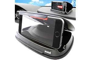 scozzi Support Téléphone Voiture Tableau de Bord Portable Smartphone Universel p.e. Compatible avec Samsung S23 S22 S21 S20 A54 A53 pour iPhone 15 14 13 12 11 XR FE Plus Ultra Mini Lite Pro