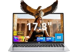 ACEMAGIC Ordinateur Portable 17,3 Pouces, 6000Mah,Processeur N95(Jus qu'à 3.4Ghz) 16 Go Ram DDR4 512 Go SSD,Extension 2TB,WIFI5,BT5.0,HDMI,Type C,Cache Caméra,PC Portable Argenté,Pliage à 180°