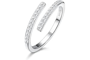 JeweBella Ring Silber 925 Damen Minimalistisch Zirkonia Ring 2mm Verstellbare Offener Ringe Frauen Silber/Gold/Roségold